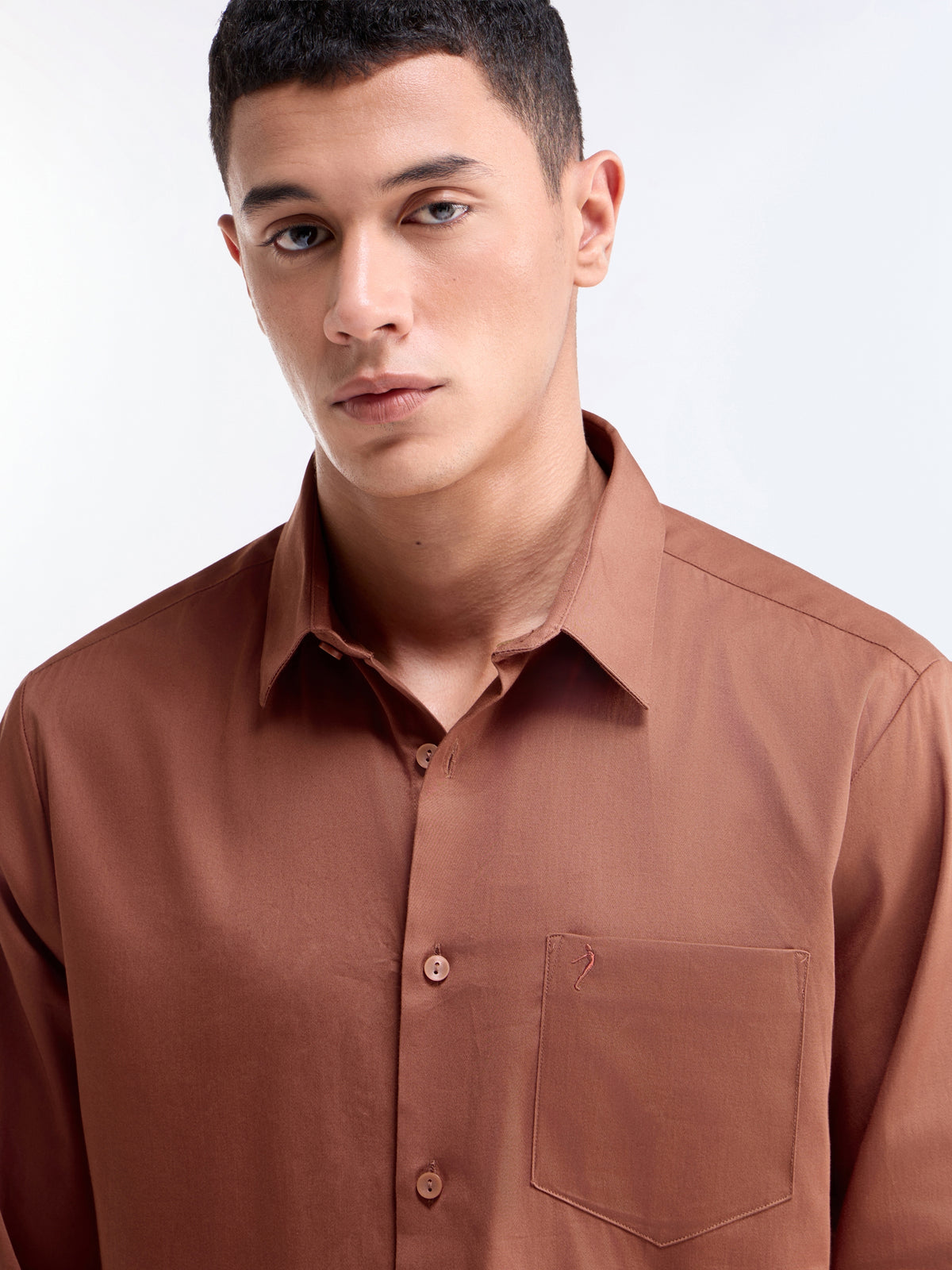Solid Regular Fit Shirt - Rust t4option_6
