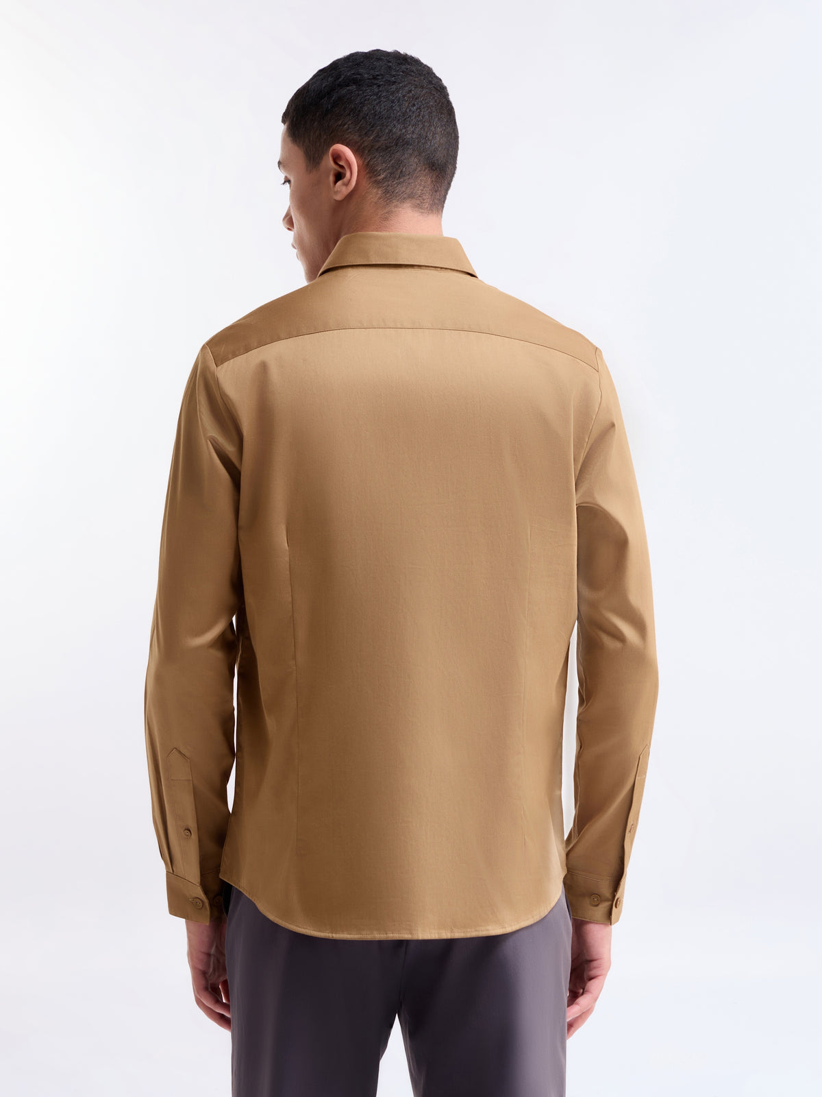 Solid Regular Fit Shirt - Tobacco t4option_7