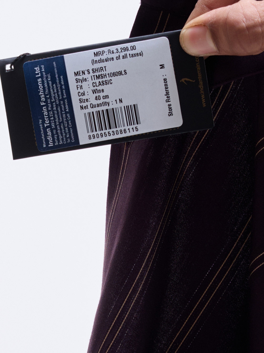 Wine Striped Regular Fit Shirt - Wine t4option_0