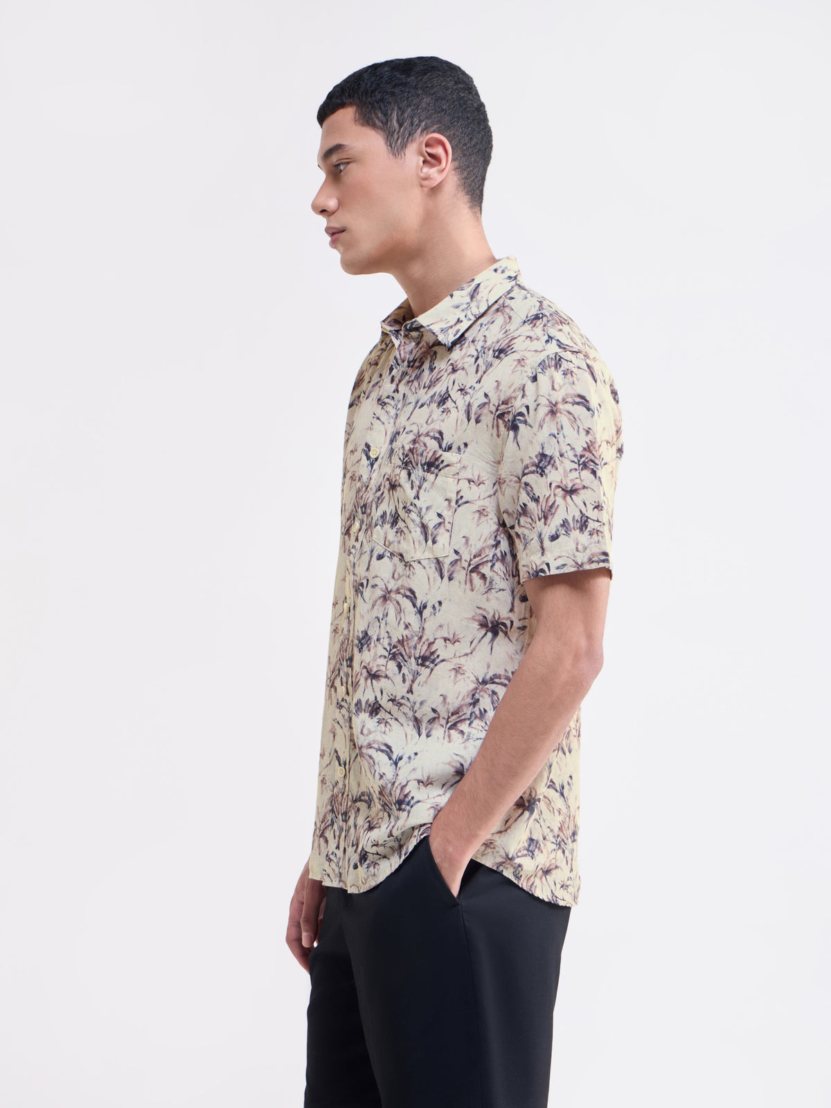 Chocolate Printed Regular Fit Shirt - Choco t4option_0