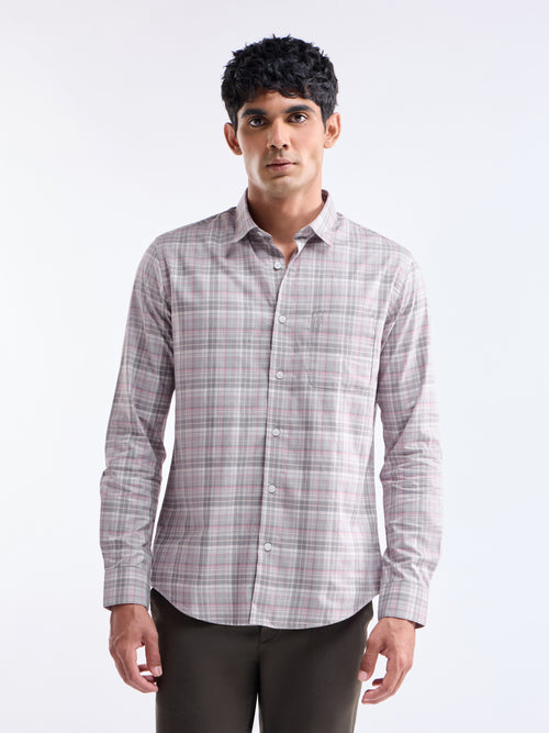 check Regular Fit Shirt - Grey t4option_0