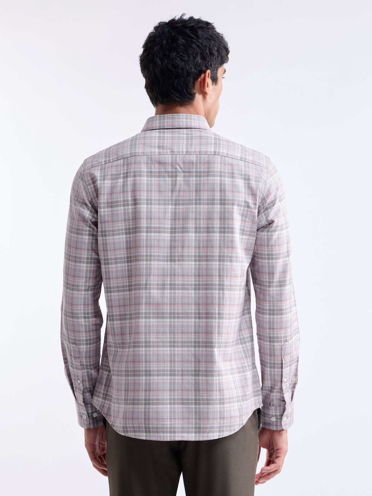 check Regular Fit Shirt - Grey t4option_0
