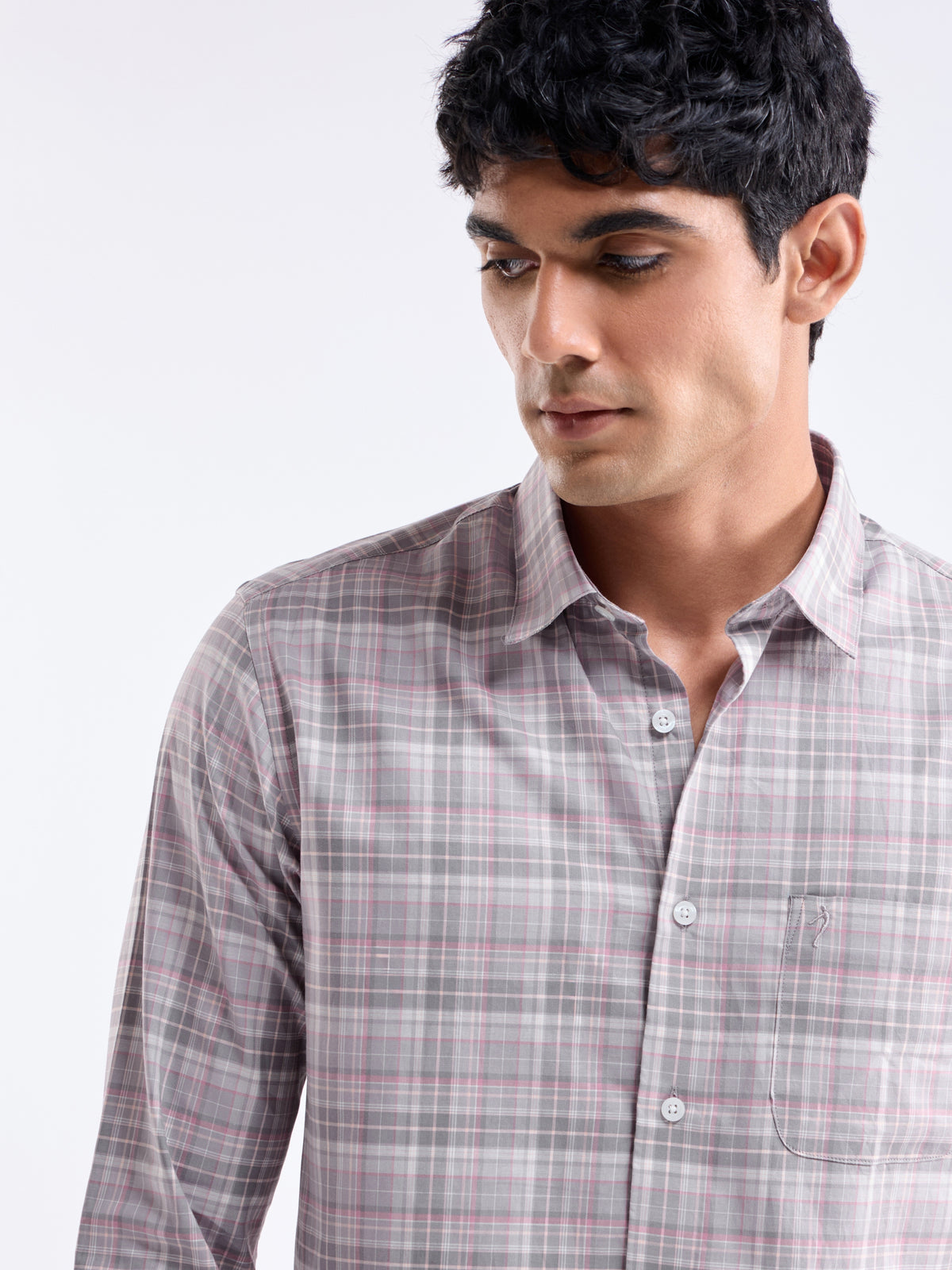 check Regular Fit Shirt - Grey t4option_0