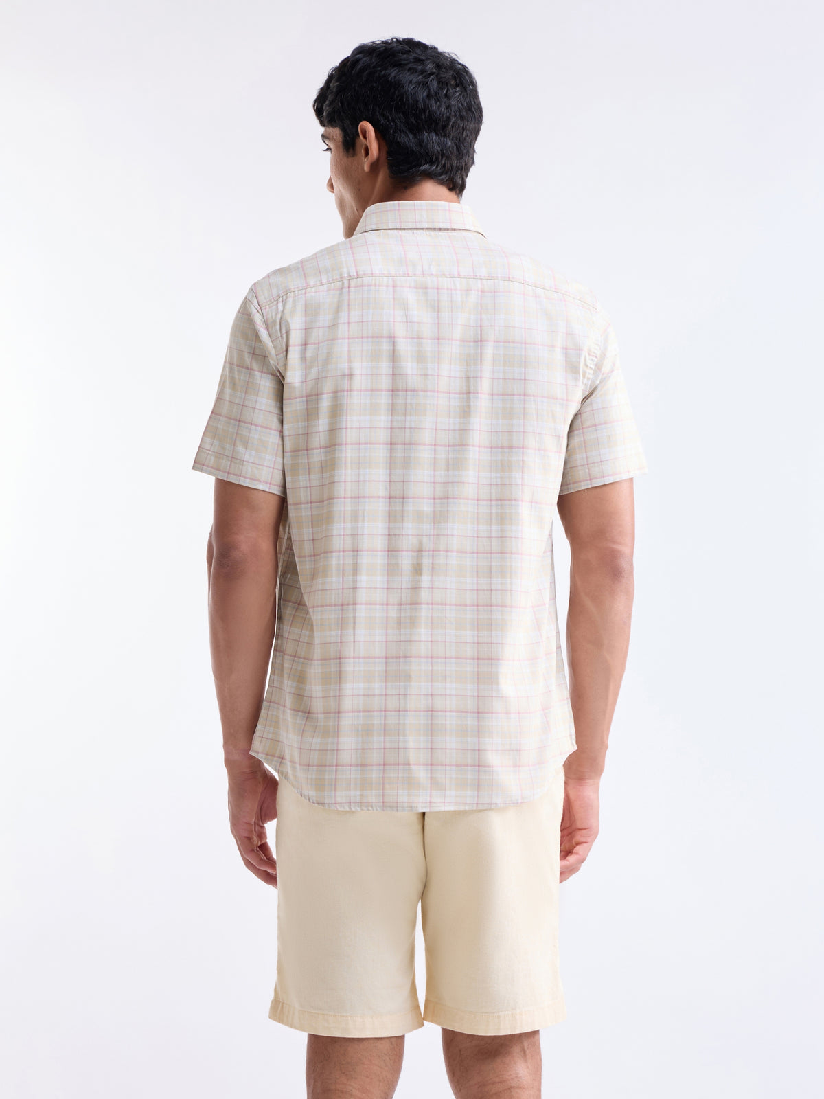 check Regular Fit Shirt - Khaki t4option_0