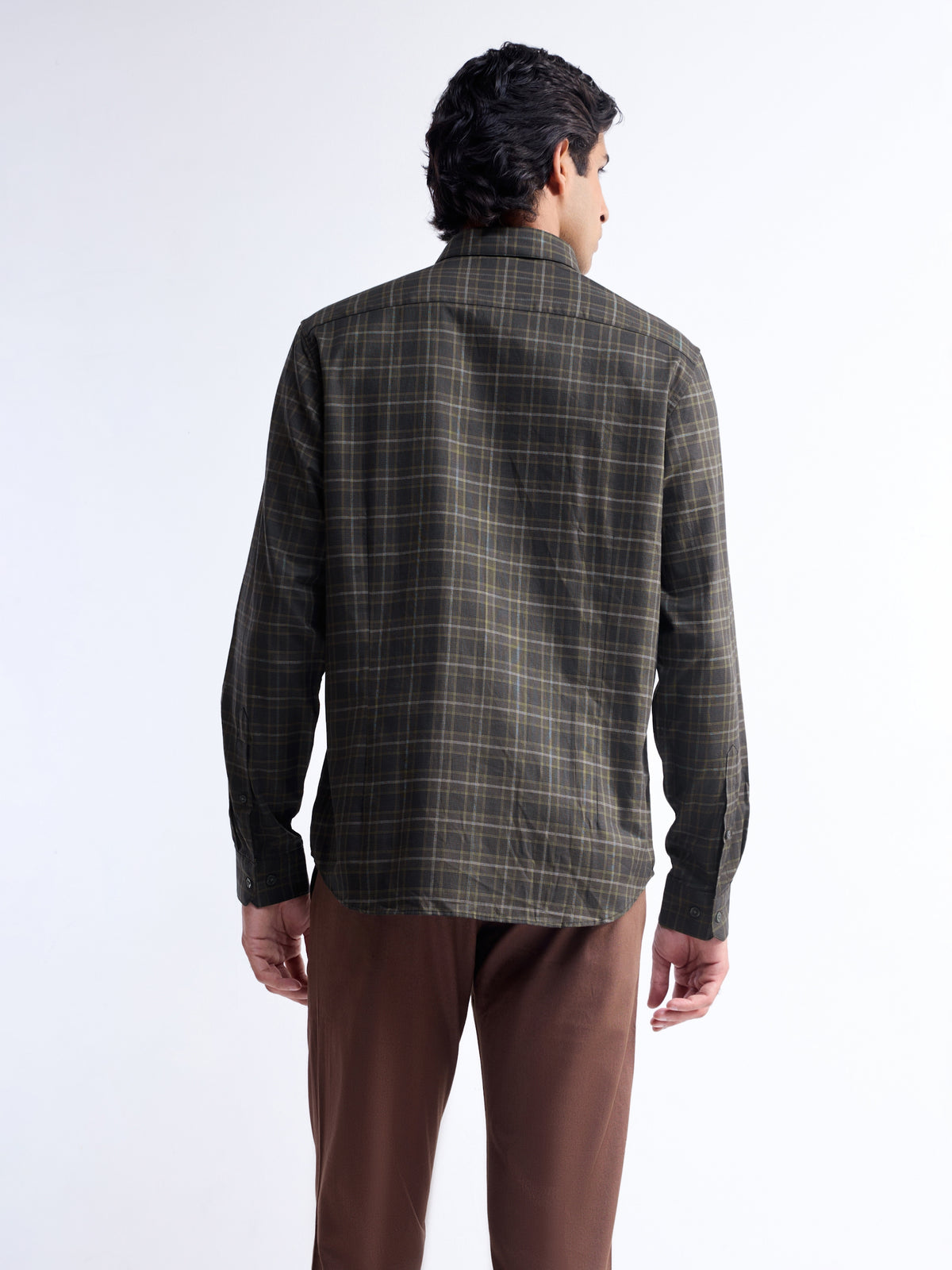 check Regular Fit Shirt - Brown t4option_0
