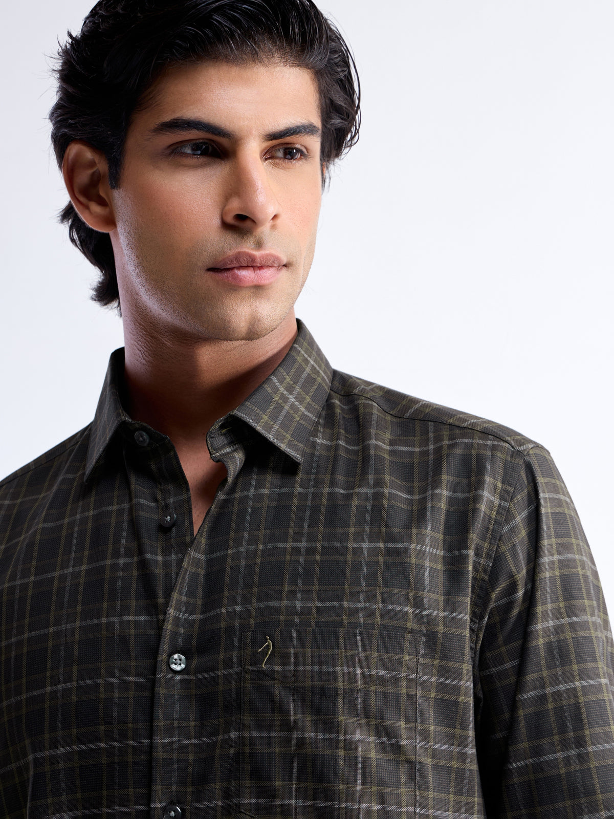 check Regular Fit Shirt - Brown t4option_0