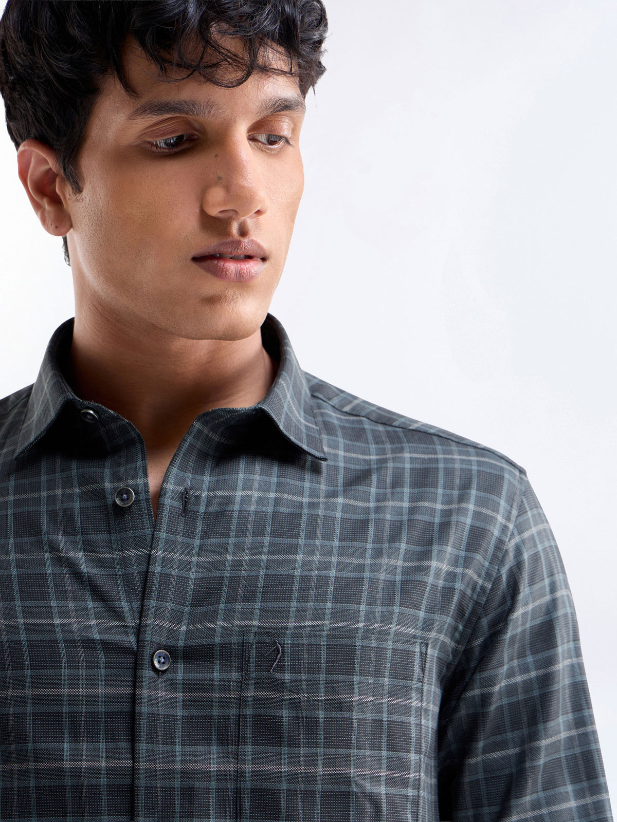 check Regular Fit Shirt - Dark Grey t4option_1