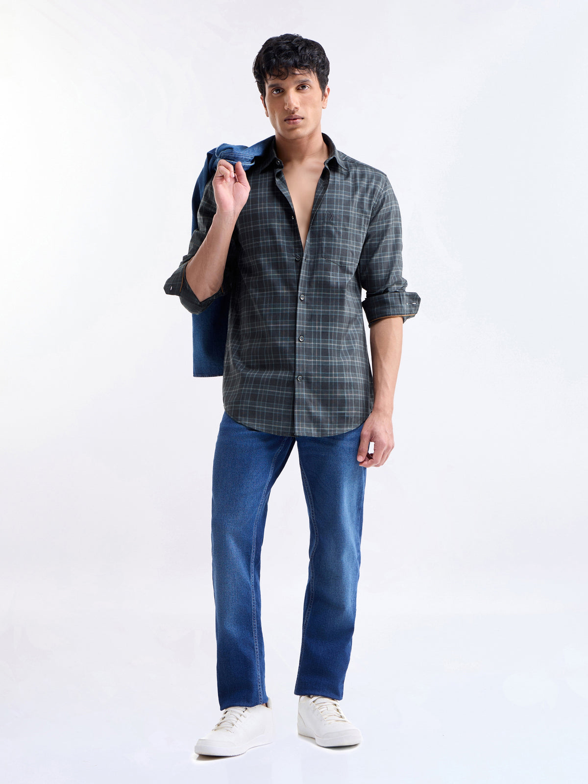 check Regular Fit Shirt - Dark Grey t4option_1