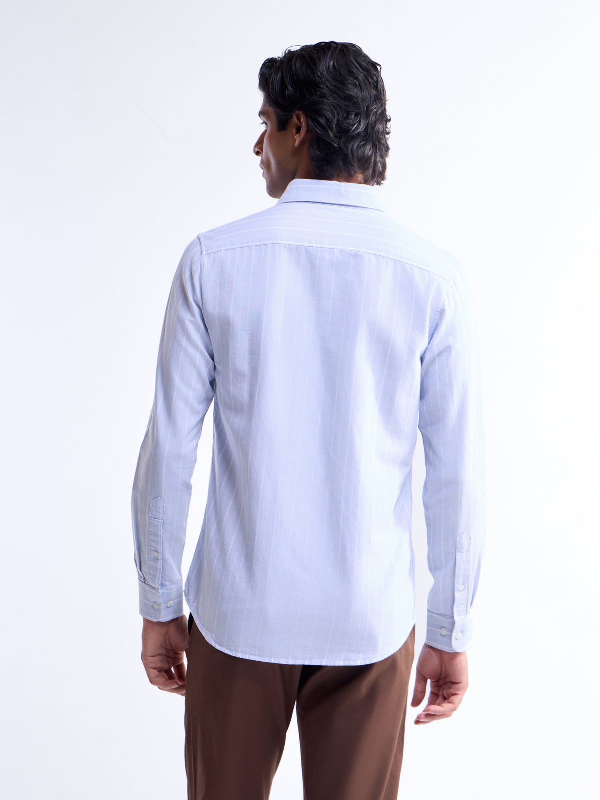 Striped Regular Fit Shirt - Light Sky t4option_0