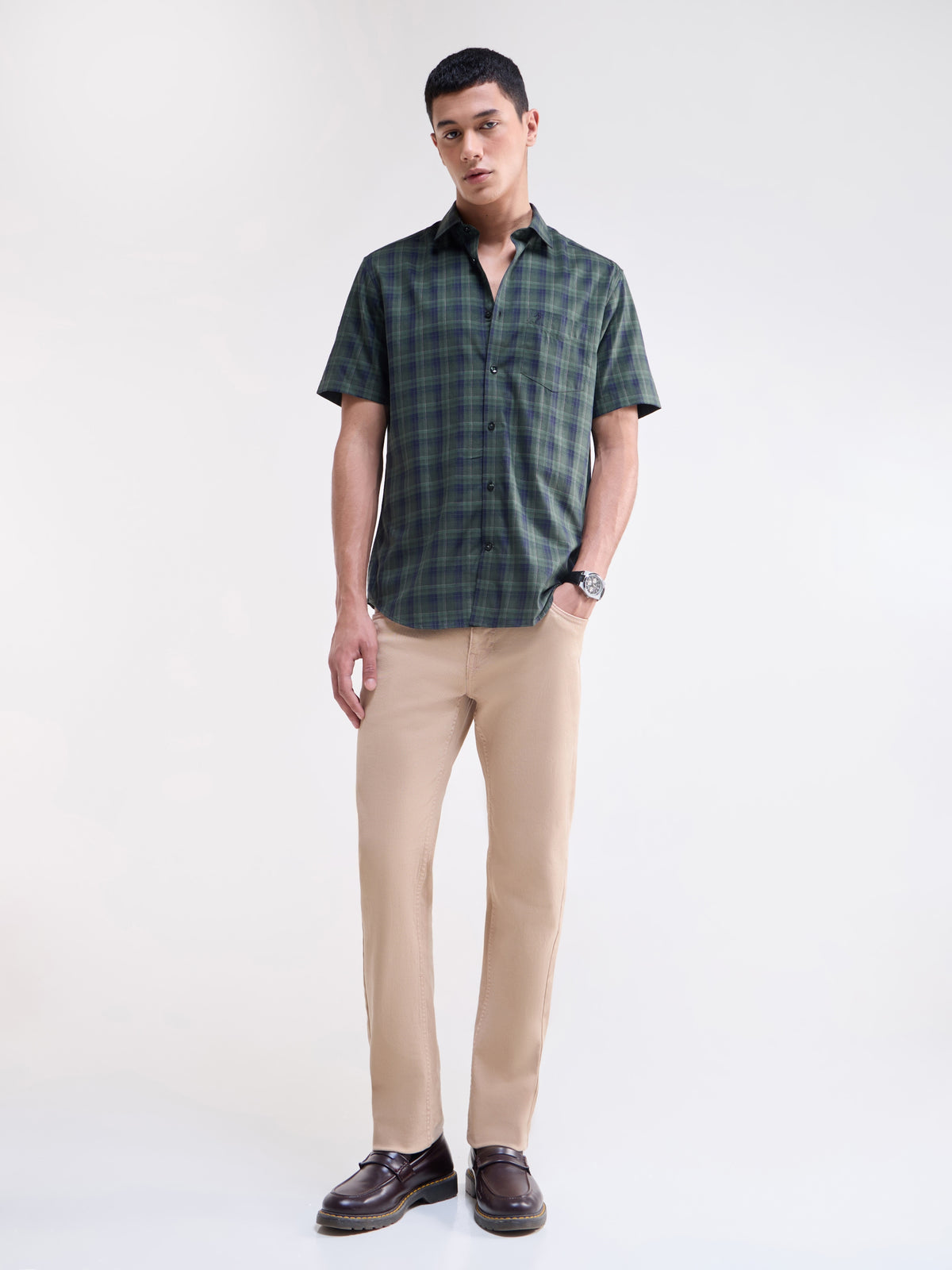 check Regular Fit Shirt - Pine t4option_0