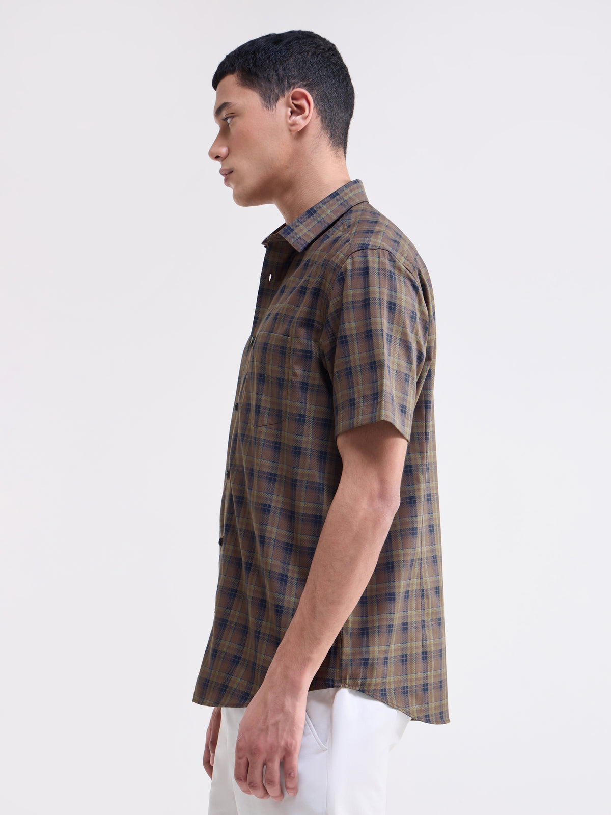 check Regular Fit Shirt - Tabacco t4option_1