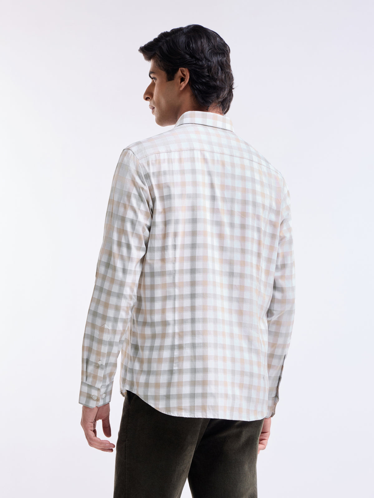 check Regular Fit Shirt - Khaki t4option_0