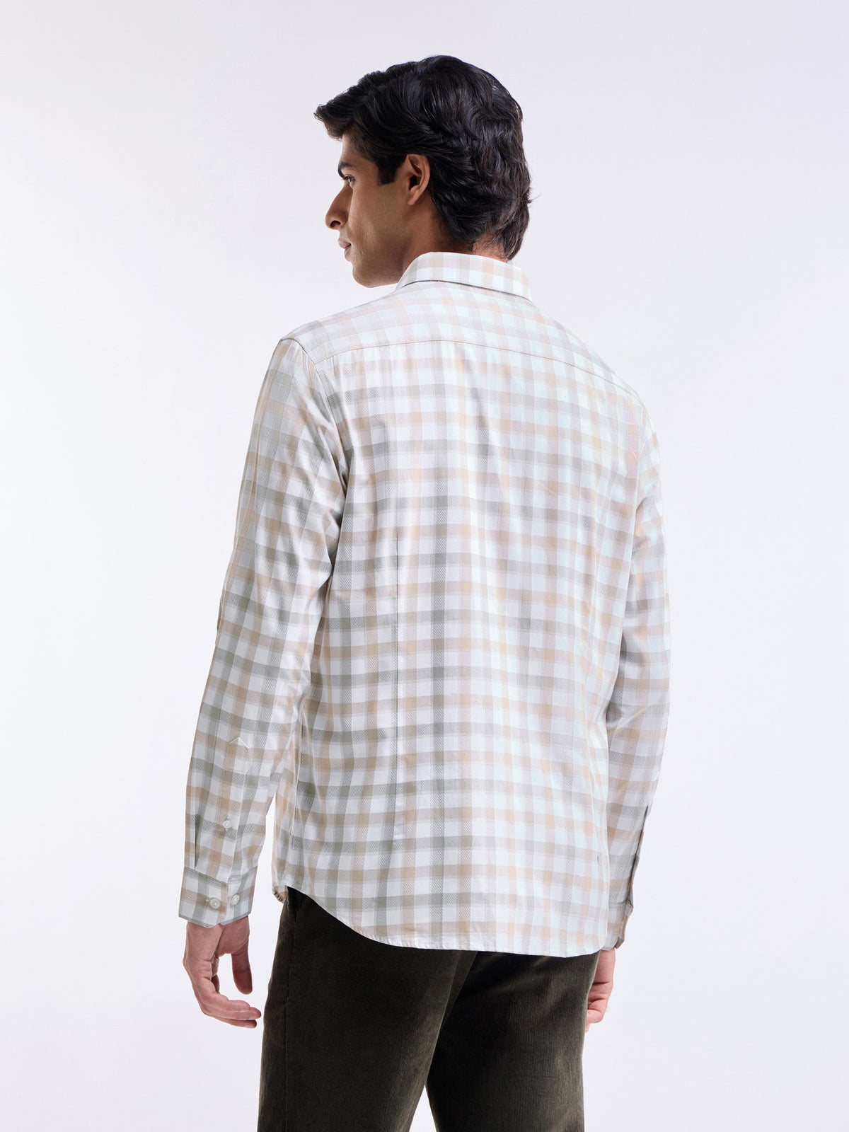 check Regular Fit Shirt - Khaki t4option_0