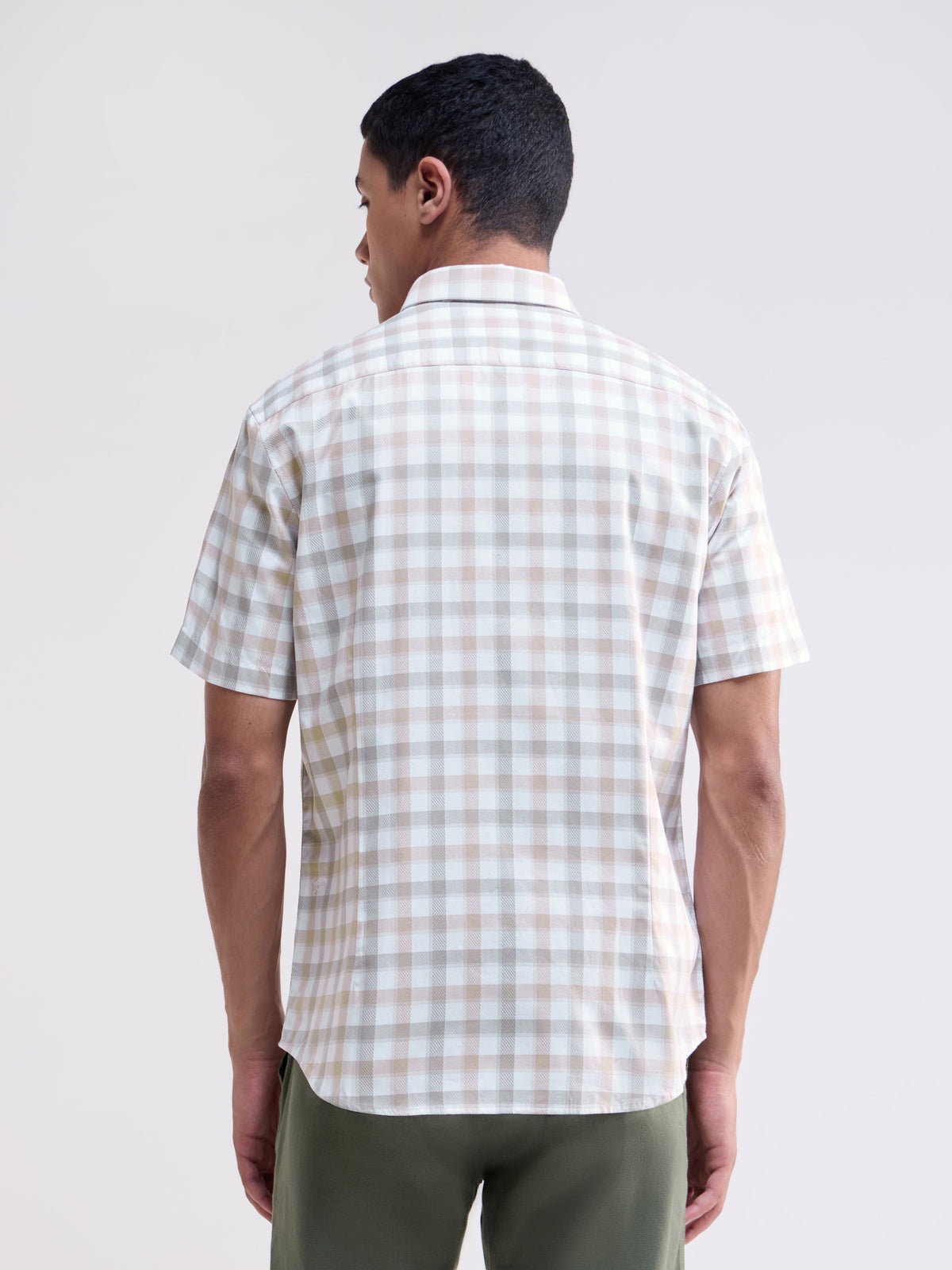 check Regular Fit Shirt - Khaki t4option_0