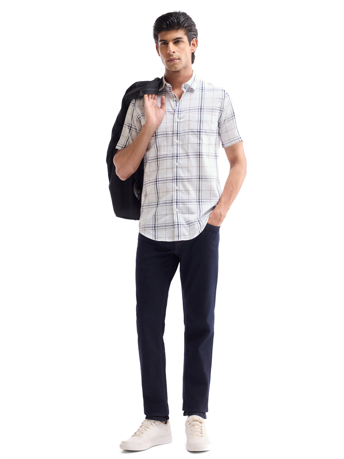 White check Regular Fit Shirt - White t4option_0