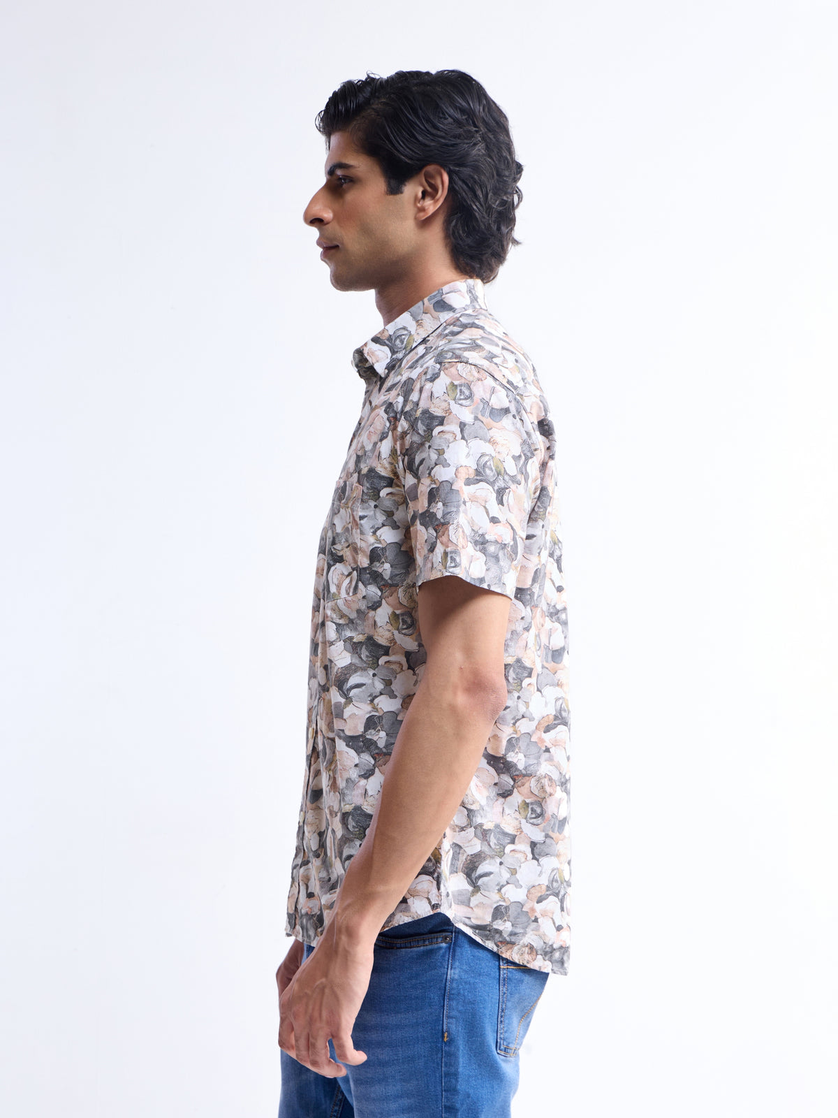 Printed Regular Fit Shirt - Gasoline t4option_0