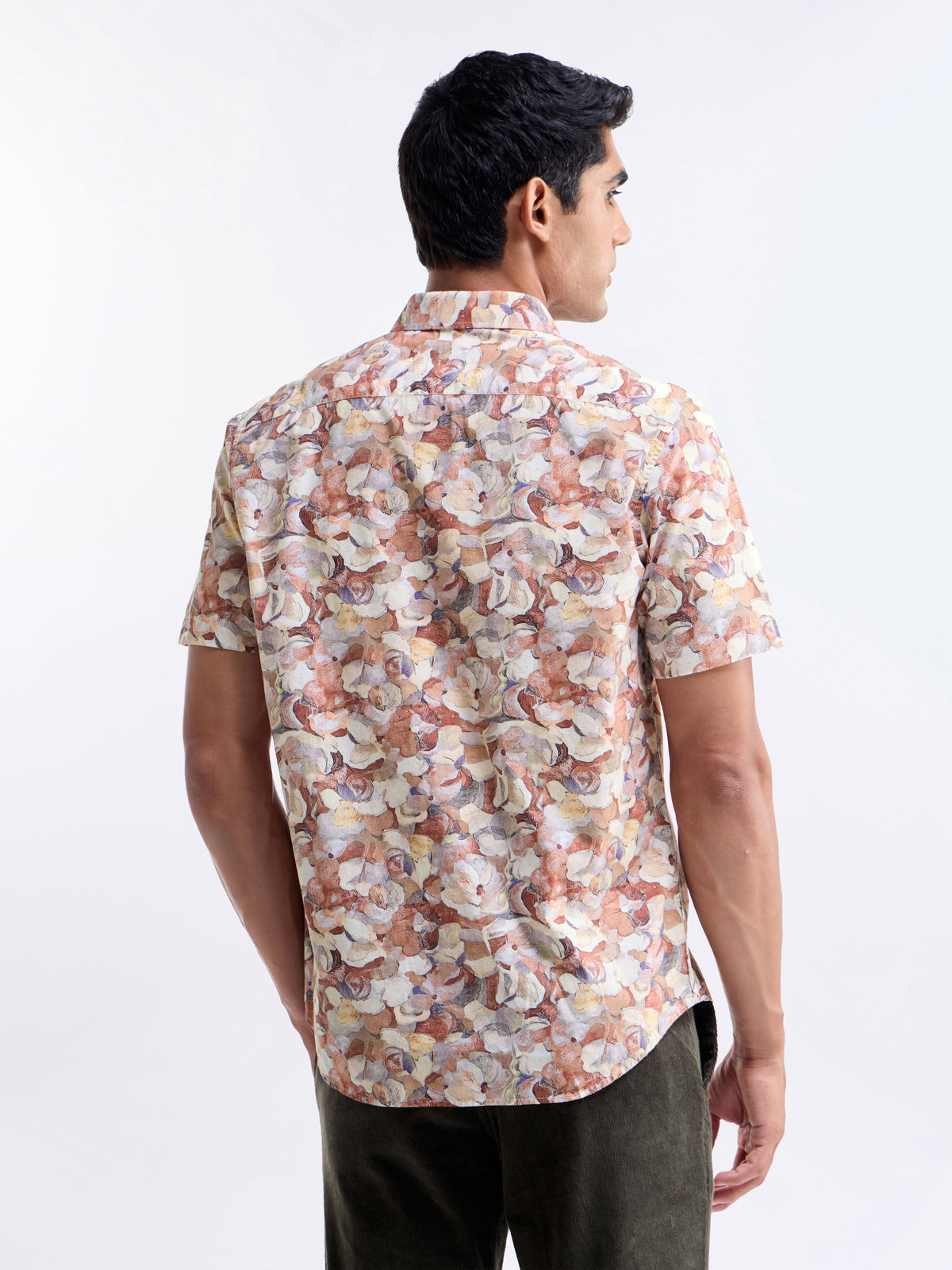 Printed Regular Fit Shirt - Rust t4option_1