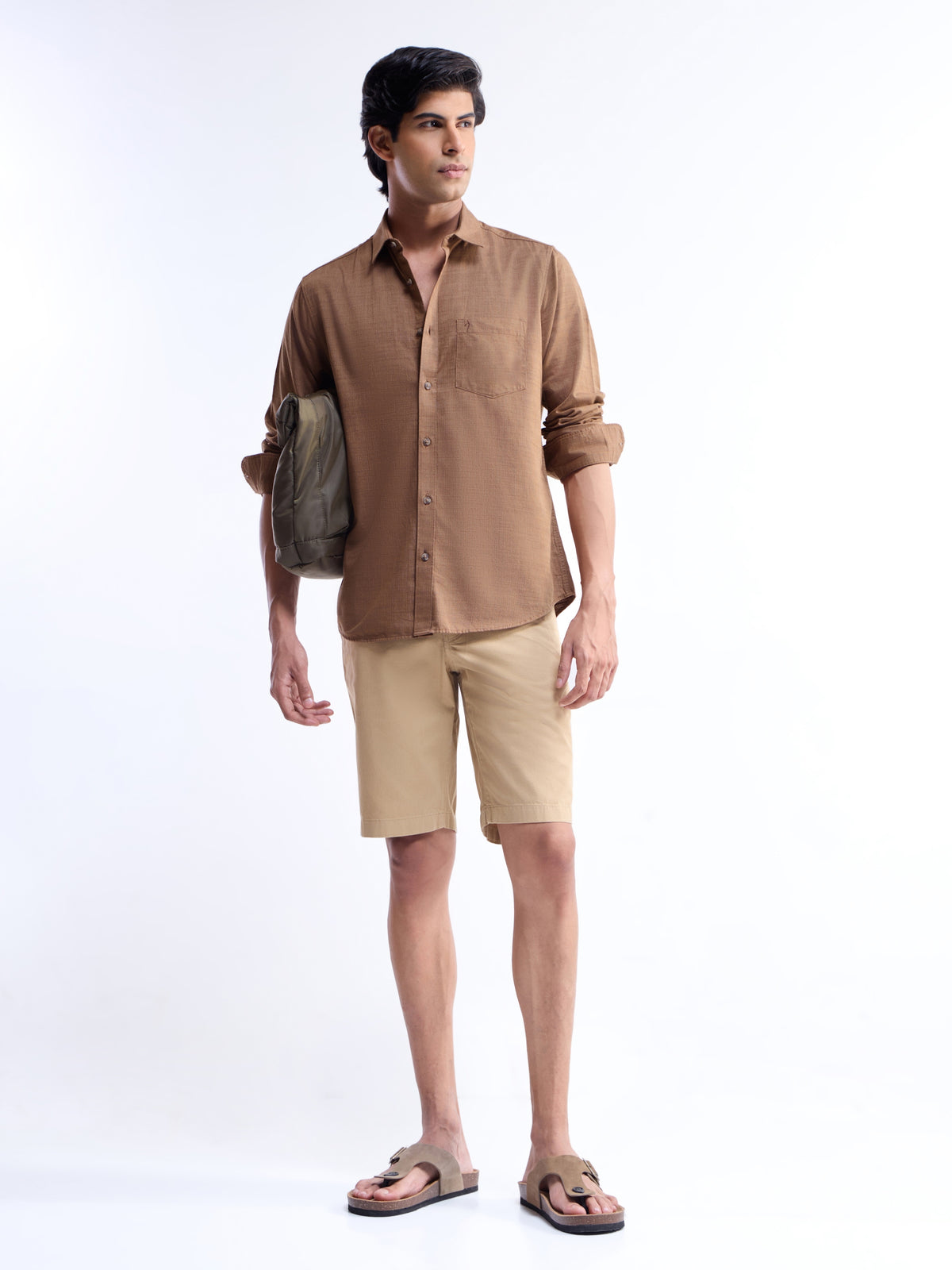 Solid Regular Fit Shirt - Clay Mel t4option_0