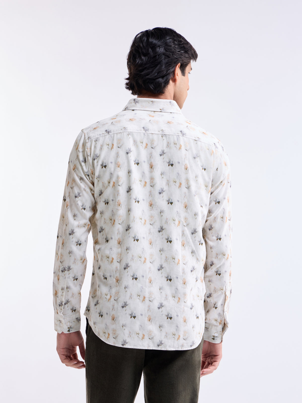 White Printed Regular Fit Shirt - White t4option_0