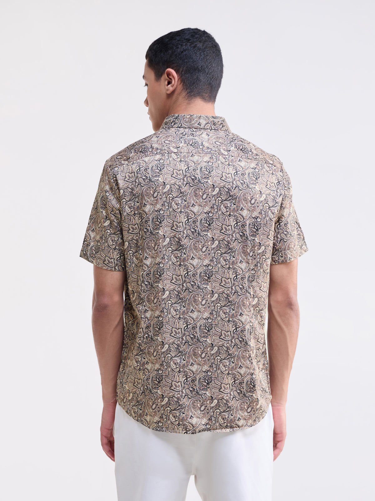 Black Printed Regular Fit Shirt - Black t4option_0