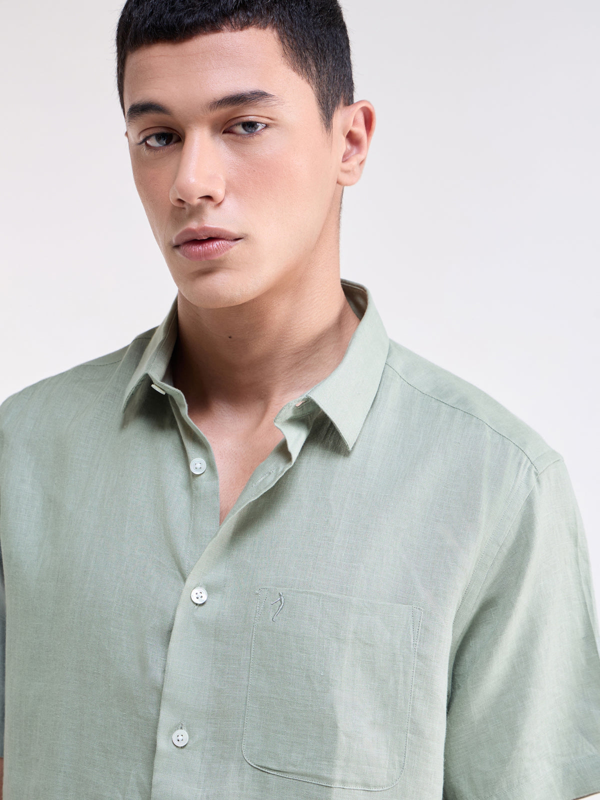 Solid Regular Fit Shirt - Green t4option_0