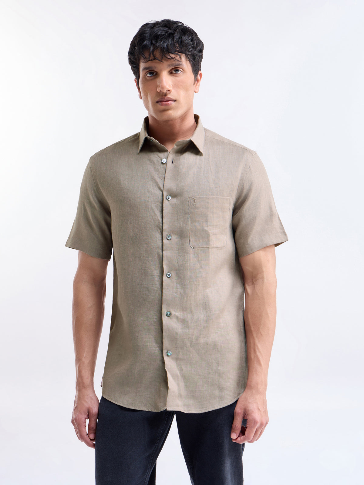 Solid Regular Fit Shirt - Grey t4option_4