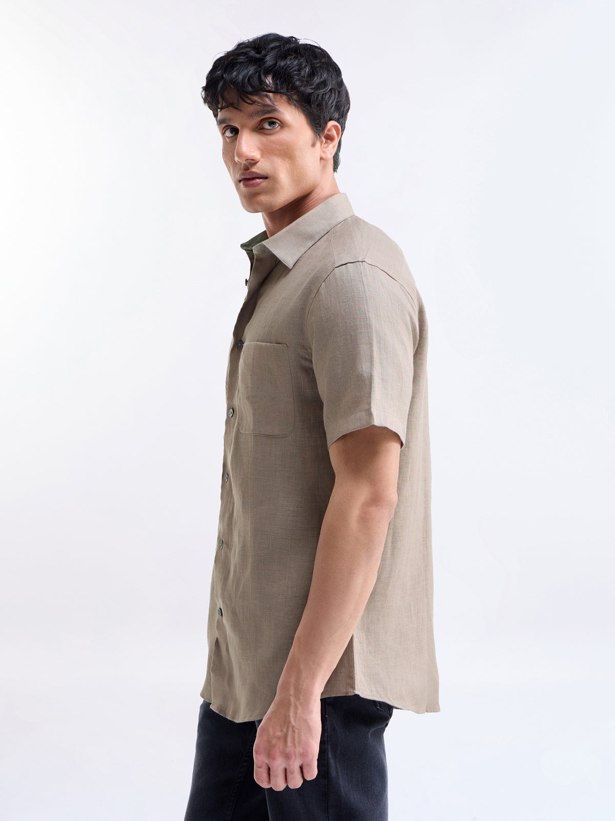Solid Regular Fit Shirt - Grey t4option_4