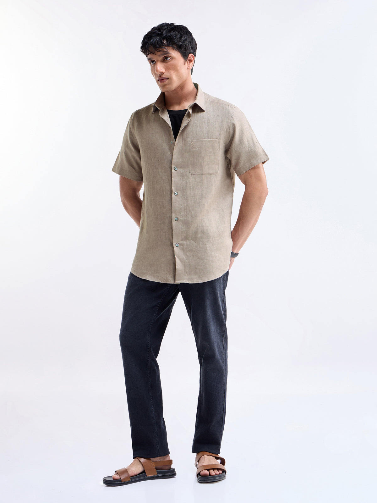 Solid Regular Fit Shirt - Grey t4option_4