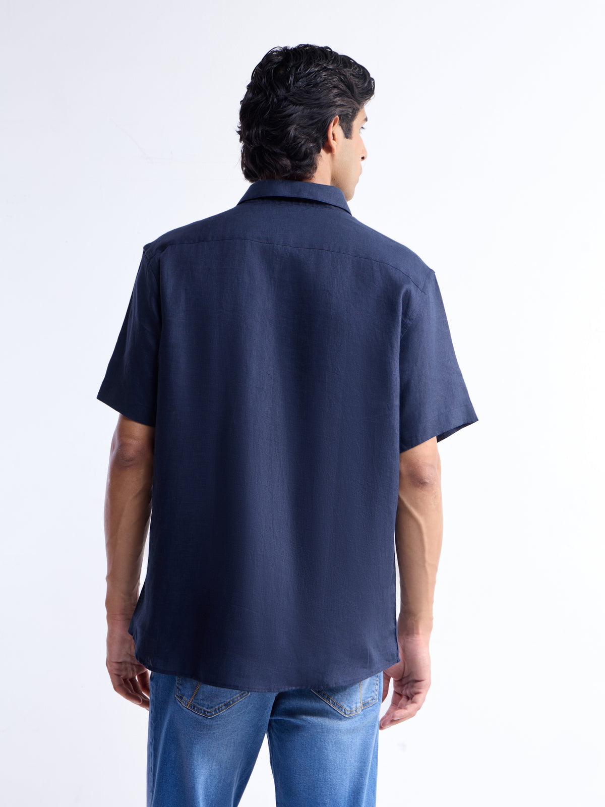 Solid Regular Fit Shirt - Navy t4option_1
