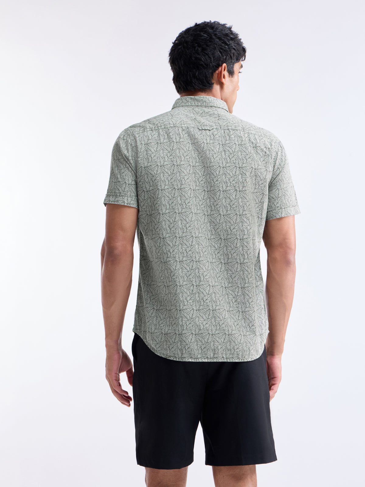 Printed Slim Fit Shirt - Grey t4option_0