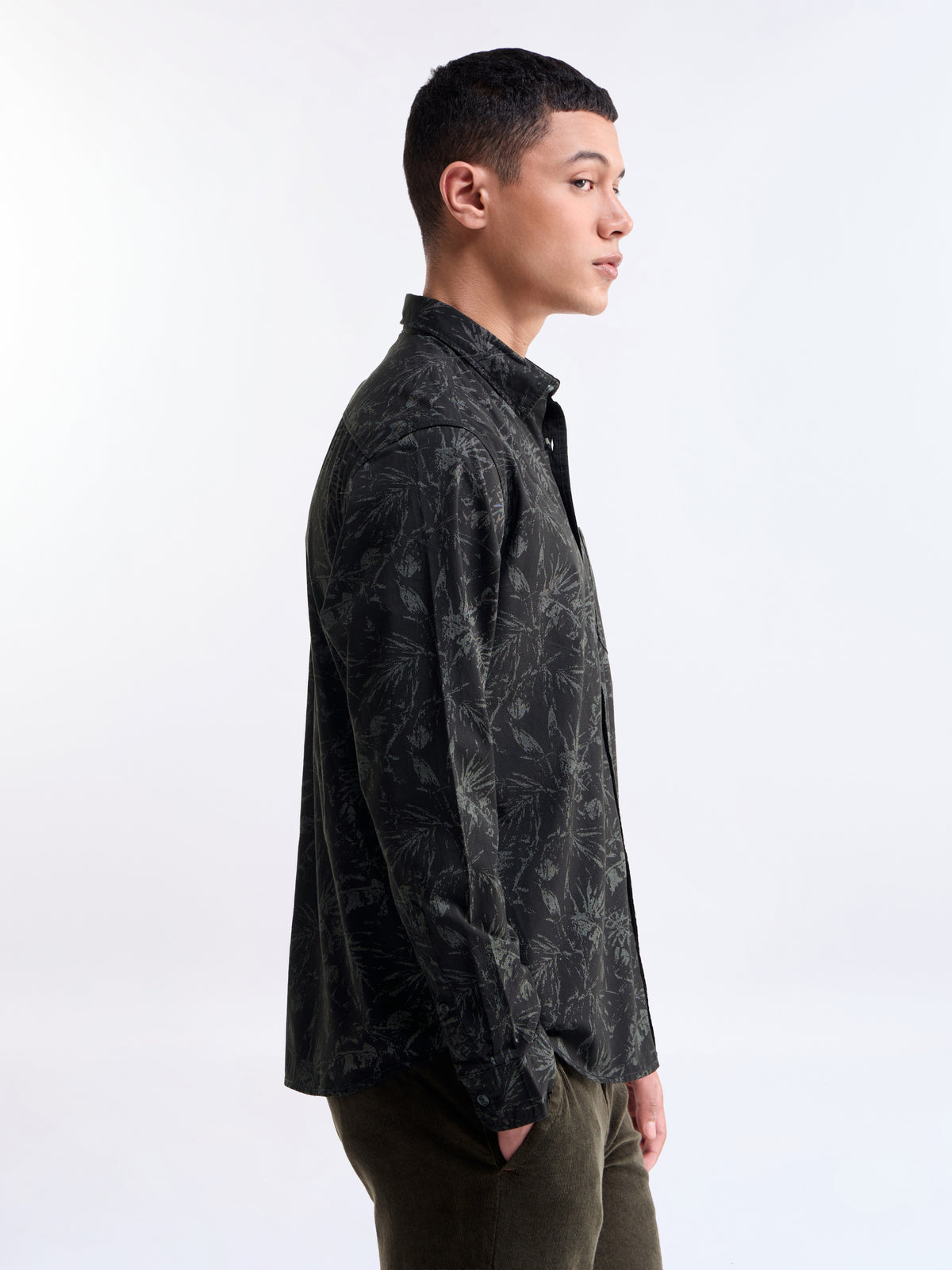 Printed Regular Fit Shirt - Black t4option_0