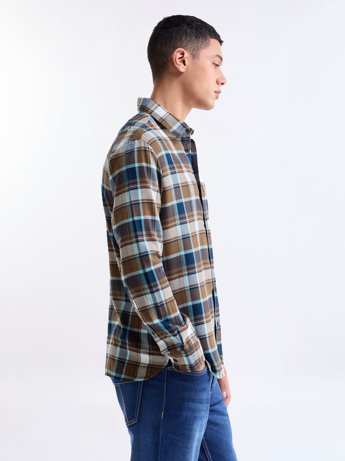Tobacco check Regular Fit Shirt - Tobacco t4option_0
