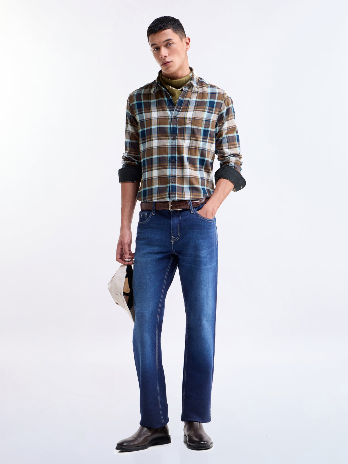 Tobacco check Regular Fit Shirt - Tobacco t4option_0