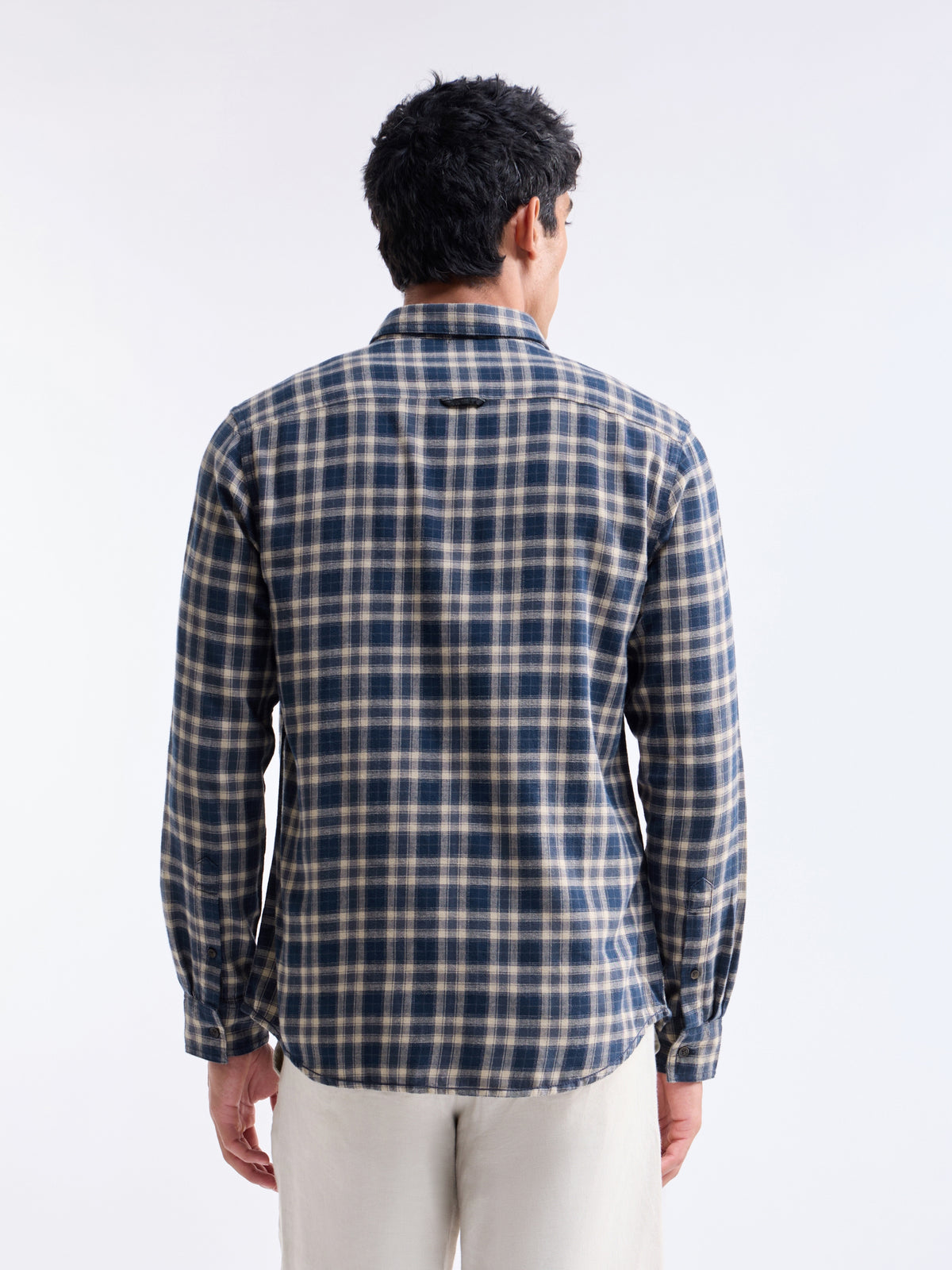 Navy check Slim Fit Shirt - Navy t4option_0