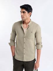 Solid Regular Fit Shirt - Dusty Sap t4option_0