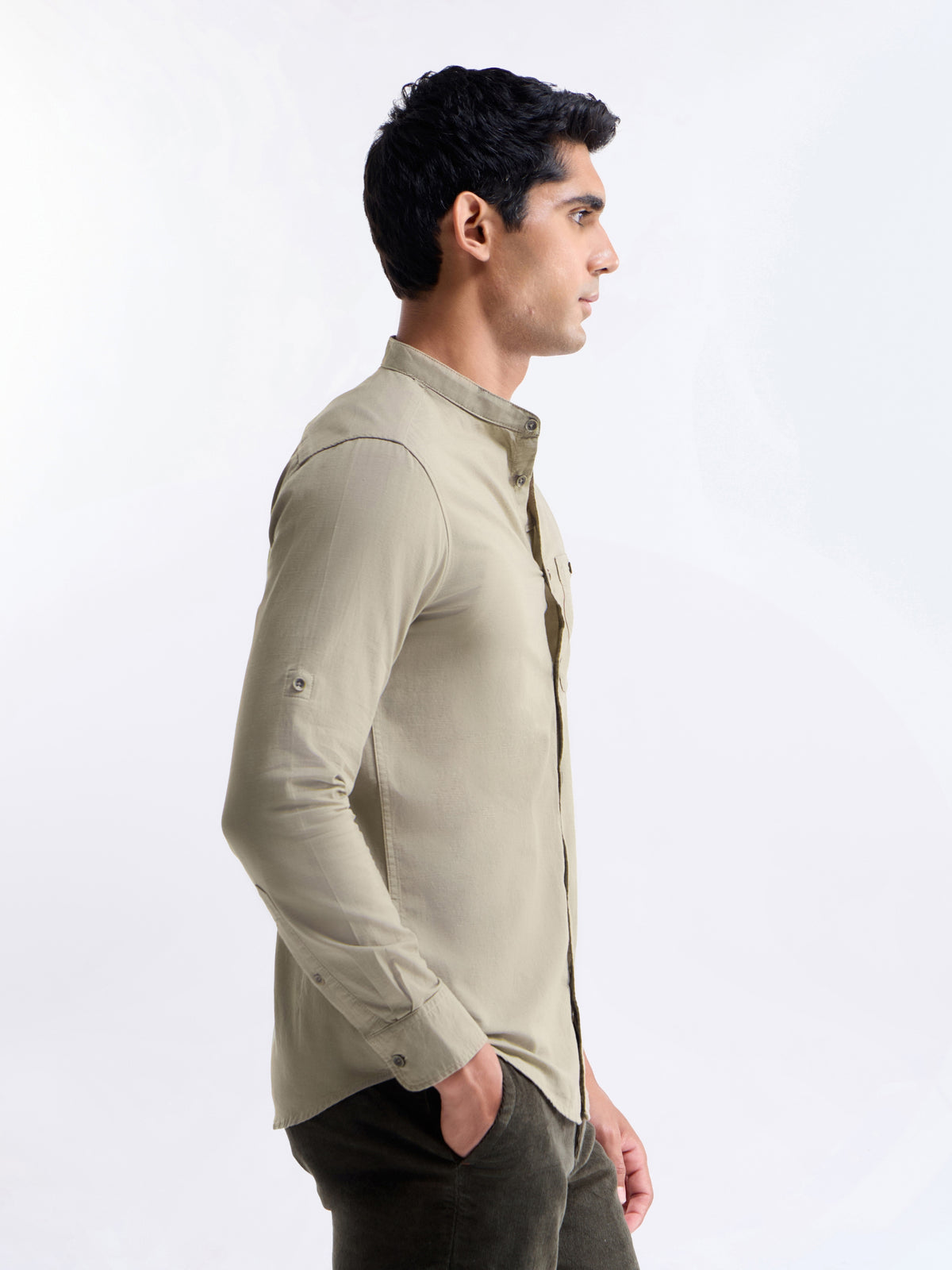 Solid Regular Fit Shirt - Dusty Sap t4option_0