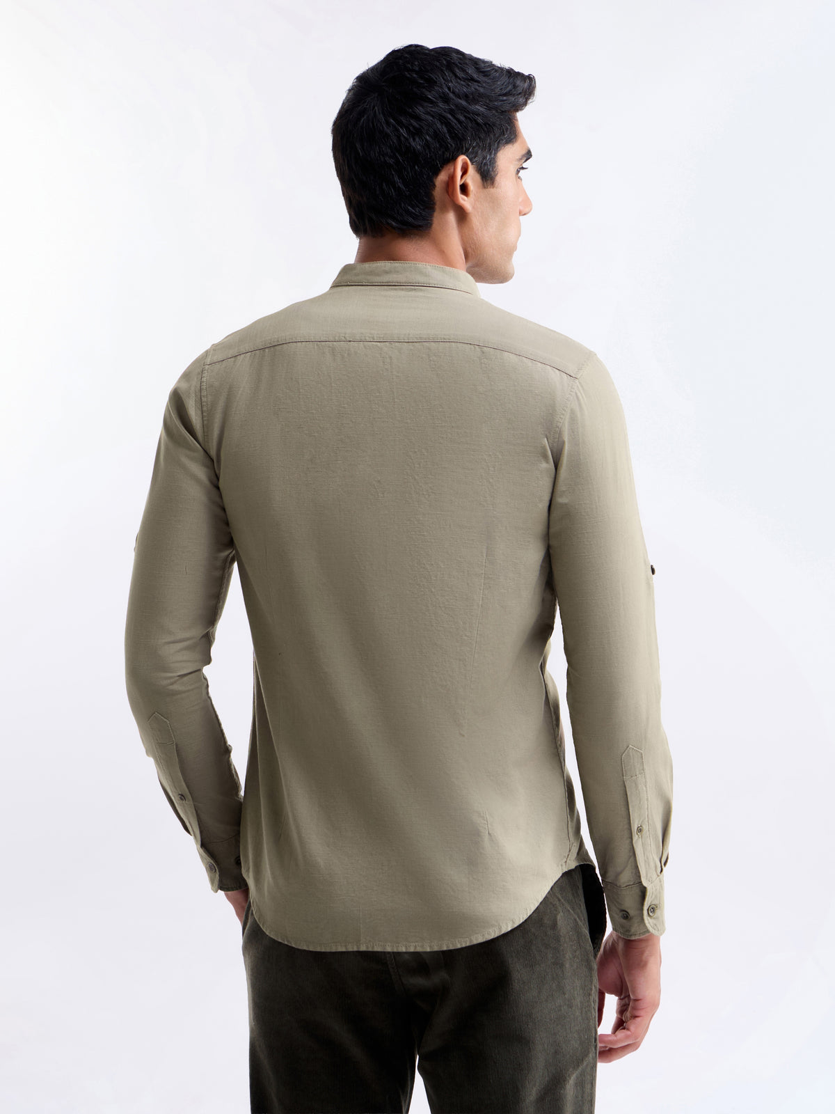 Solid Regular Fit Shirt - Dusty Sap t4option_0