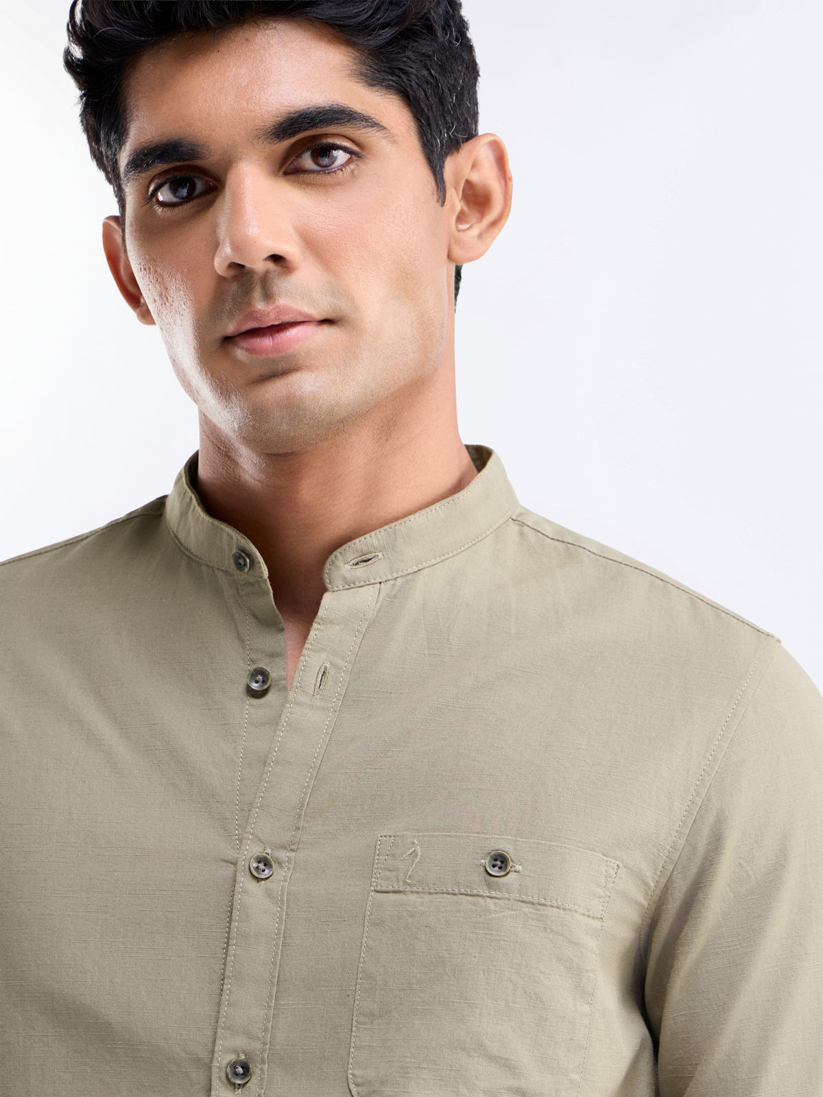 Solid Regular Fit Shirt - Dusty Sap t4option_0