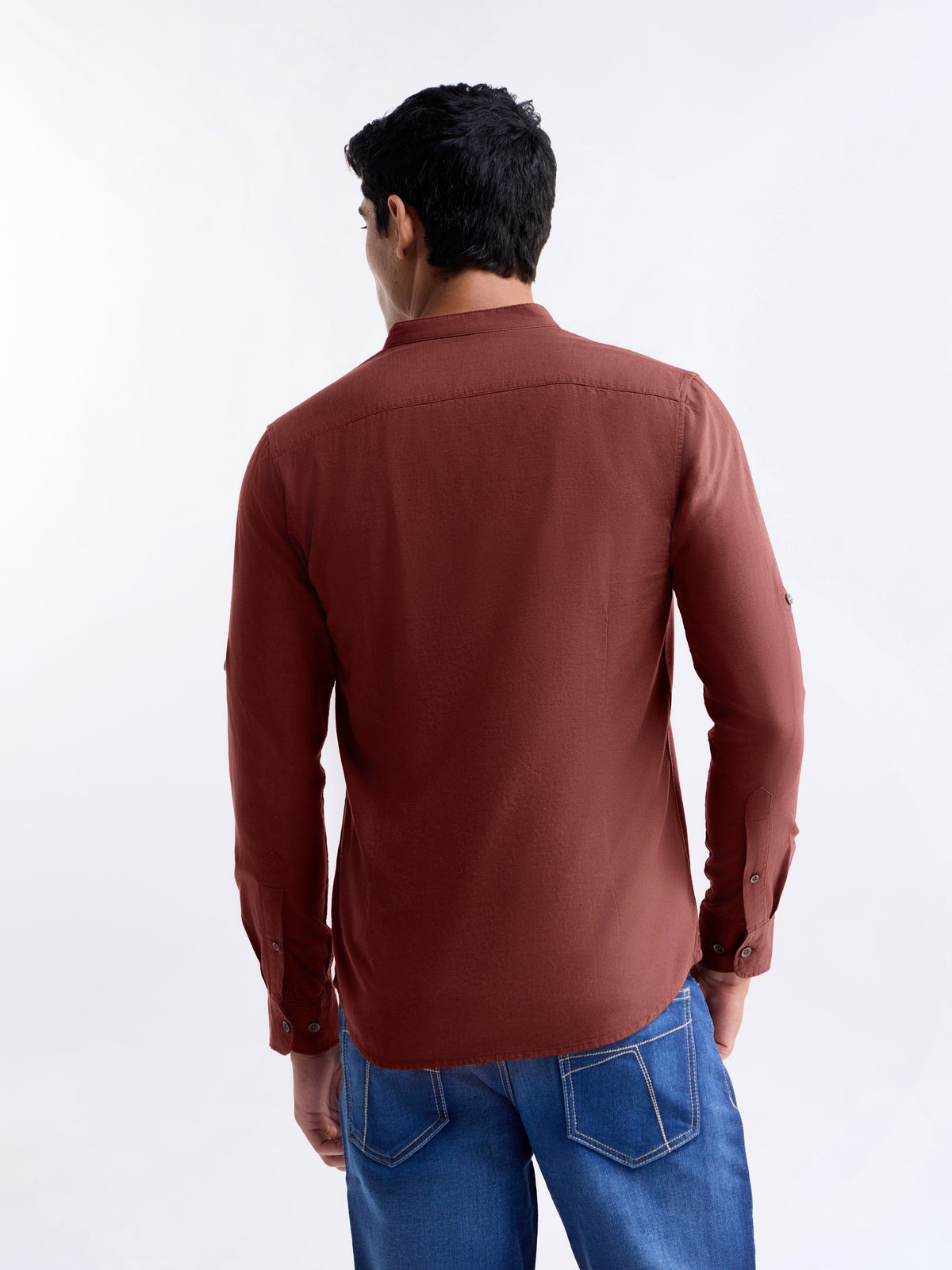 Solid Regular Fit Shirt - Rust t4option_1