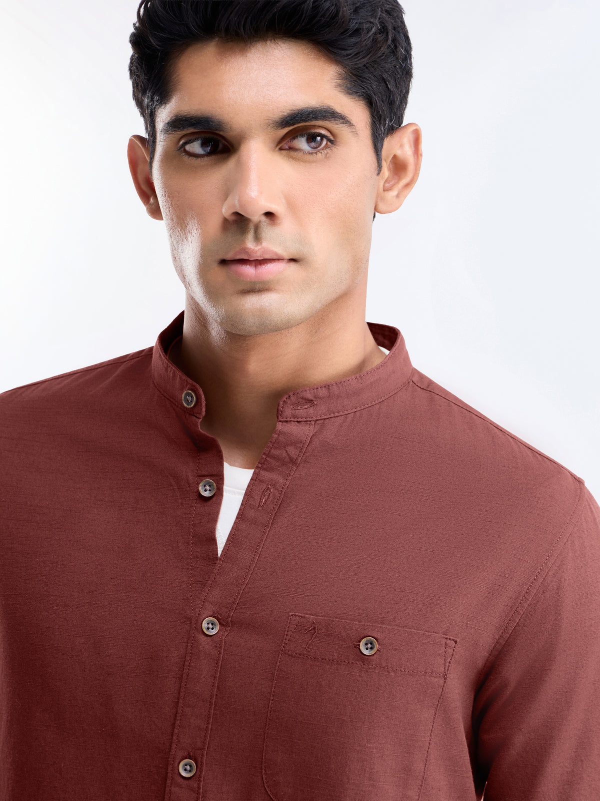 Solid Regular Fit Shirt - Rust t4option_1