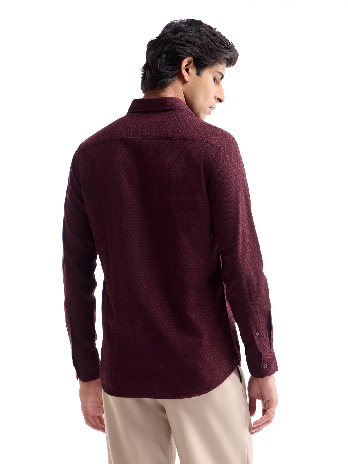 Solid Regular Fit Shirt - Maroon t4option_0