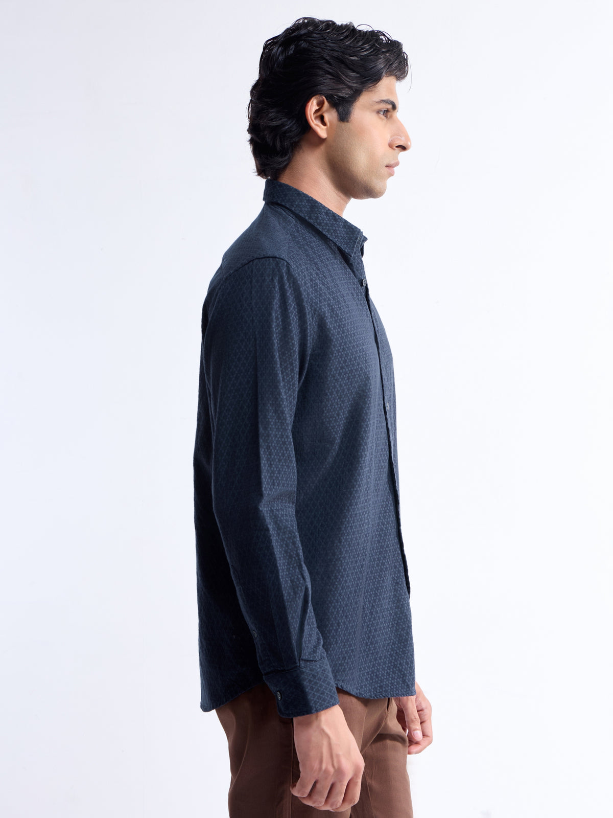 Solid Regular Fit Shirt - Navy t4option_1