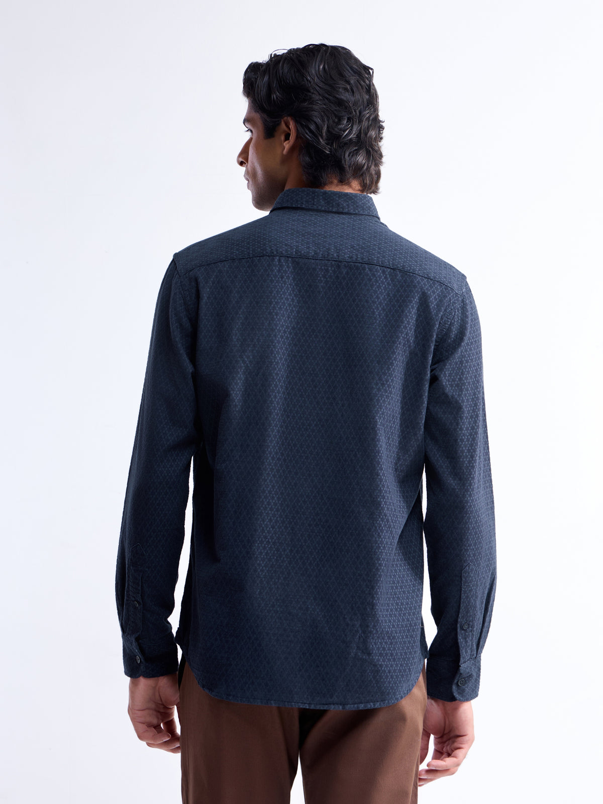 Solid Regular Fit Shirt - Navy t4option_1