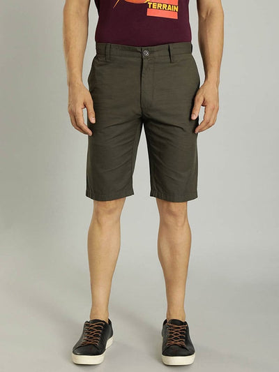 Men Solid Cotton Shorts