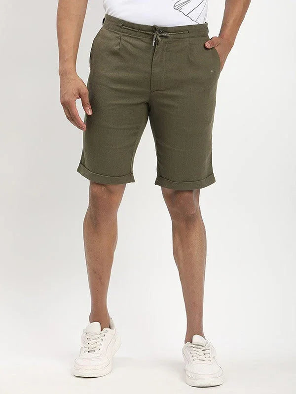 Men's Solid Cotton Stretch Shorts