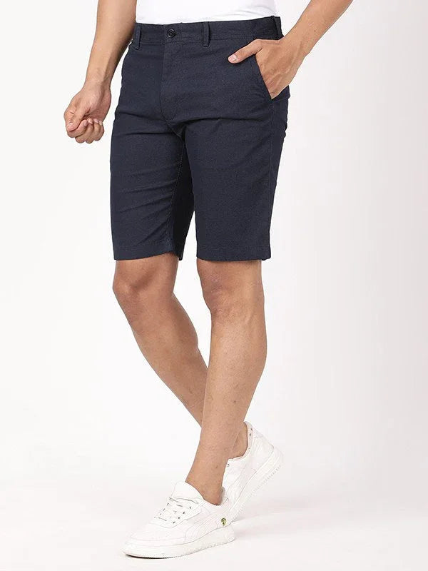 Men's Solid Cotton Stretch Shorts