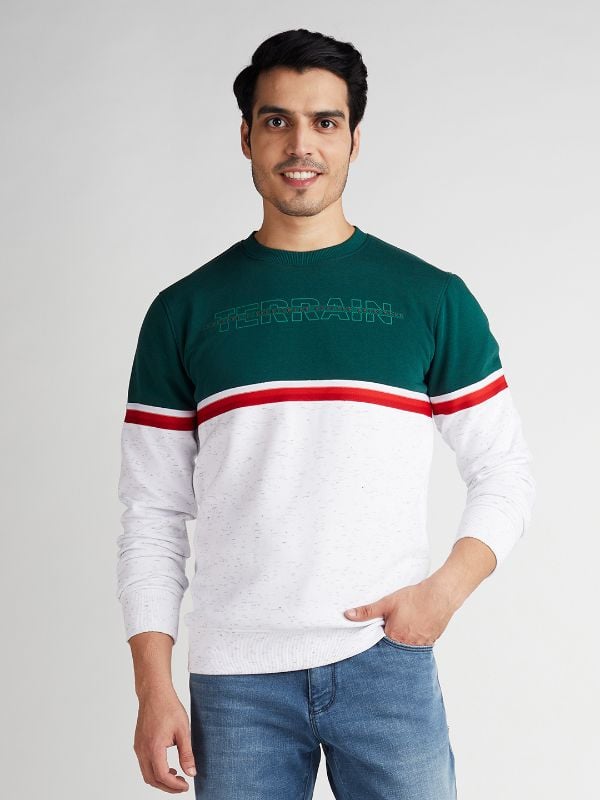 Buy online Color Block Hood Neck Sweatshirt from winterwear for