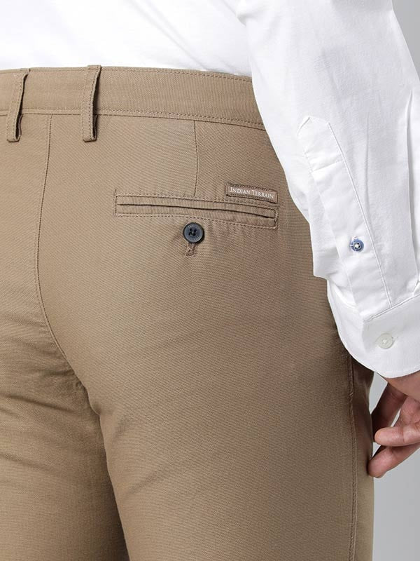 Indian Terrain sea green cotton solid trouser - G3-MCT0520 | G3fashion.com