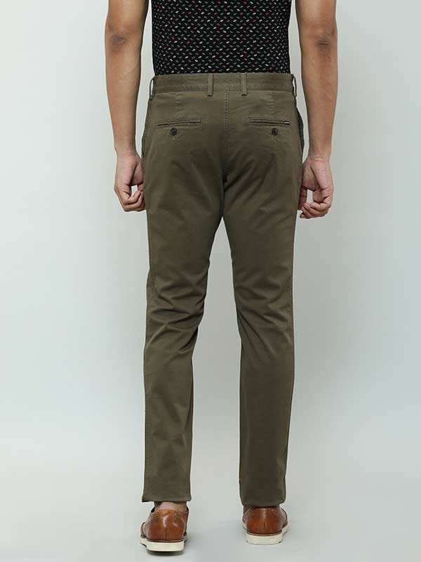Buy INDIAN TERRAIN Solid Cotton Stretch Slim Fit Mens Casual Trousers |  Shoppers Stop