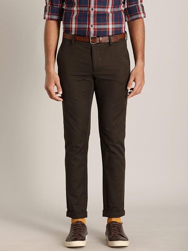 Buy Brown Trousers & Pants for Men by INDIAN TERRAIN Online